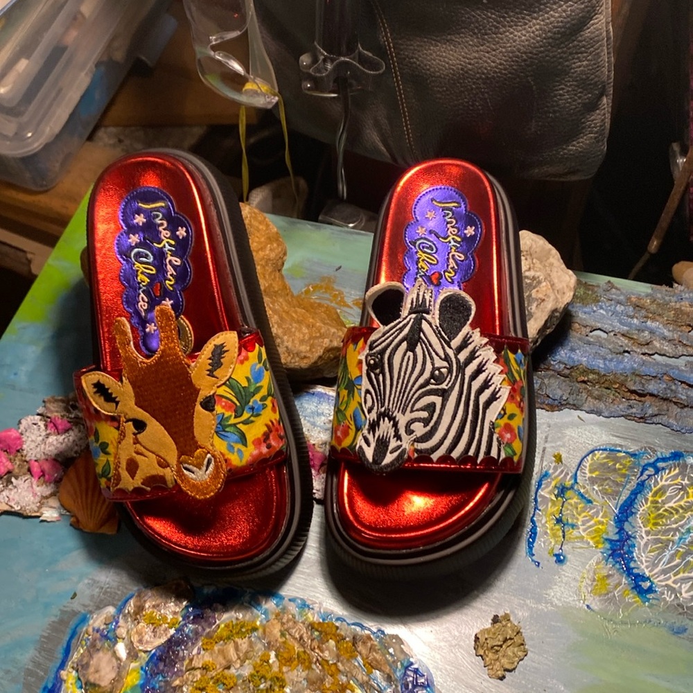 Irregular choice, Fastic, zebra giraffe sandals NEW